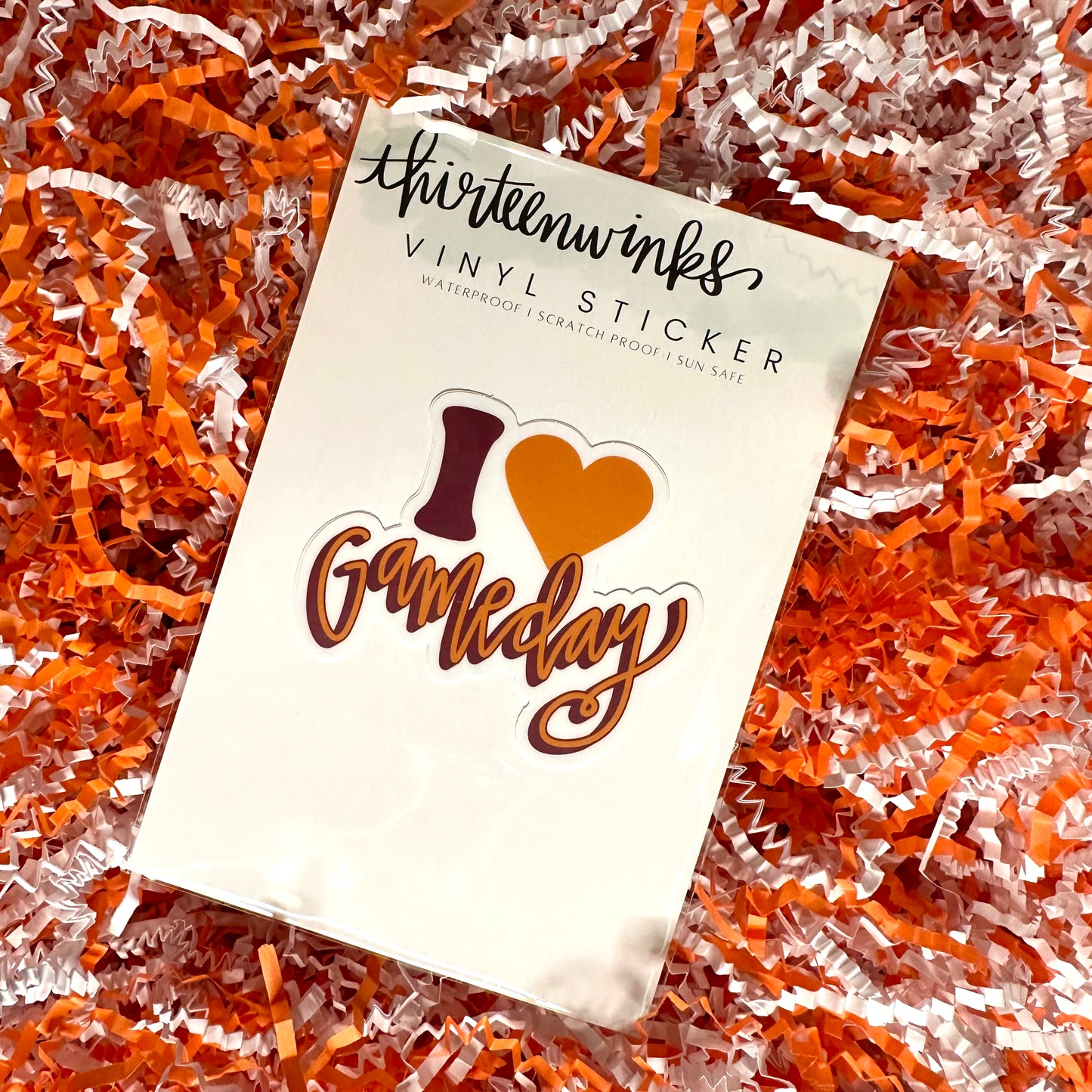I Love Gameday Vinyl Sticker
