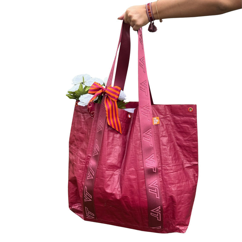 The Burg Bag, a practical Blacksburg gift in Virginia Tech-inspired colors